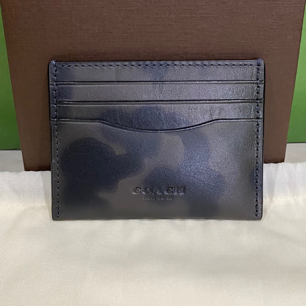 NWT Rare Coach $95msrp Charcoal Camo Card Holder